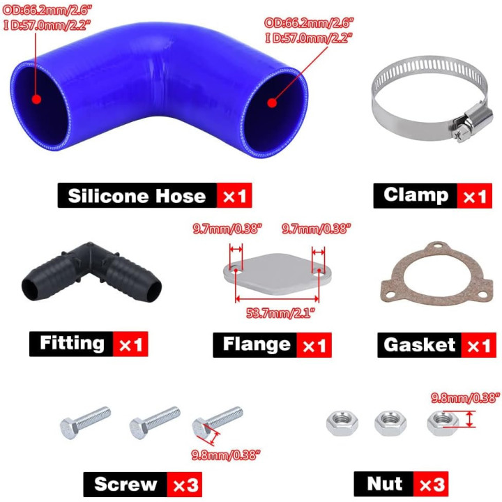 KIT DE SUPPRESSION DE VANNE EGR POUR VW AUDI SEAT SKODA AVEC MOTEURS 1.2 1.4 1.9 TDI