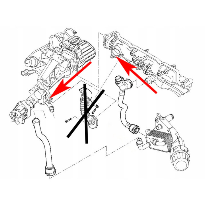 KIT SUPPRESSION EGR ALFA FIAT OPEL JEEP 1.9 2.0 CDTI JTDM