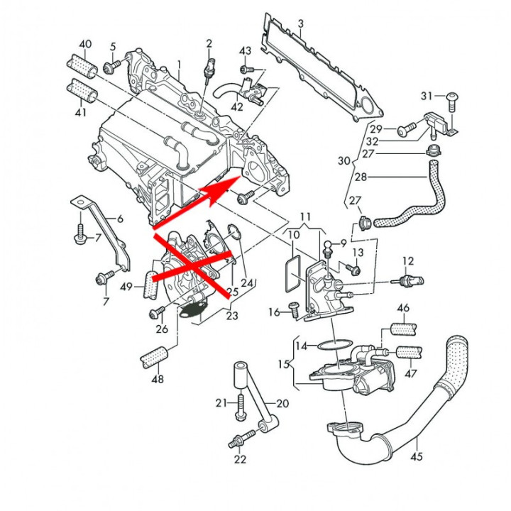 Kit suppression EGR 1.6 2.0 TDI CUNA CLCH Audi VW