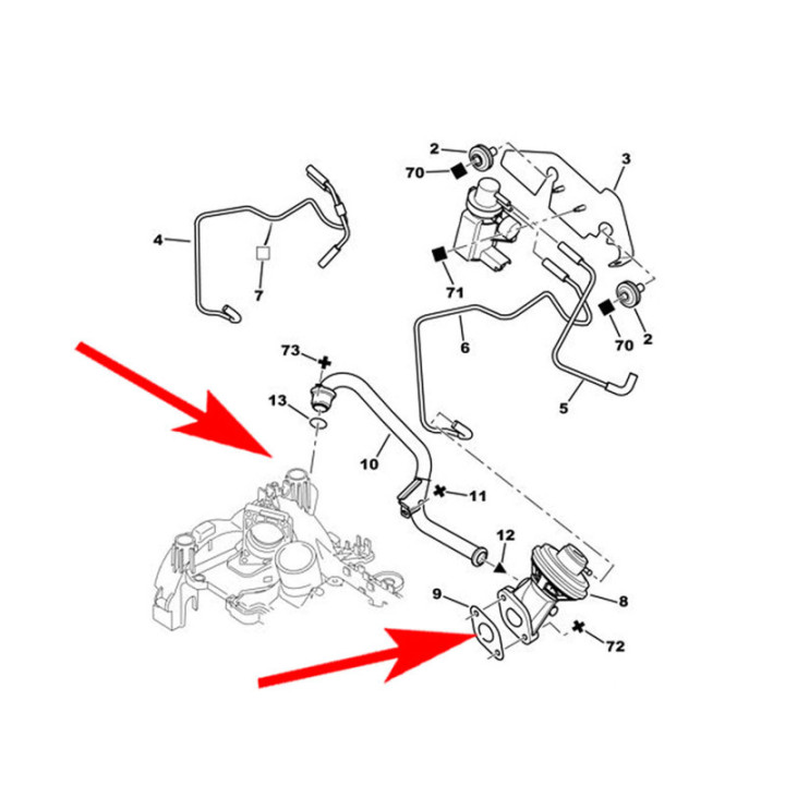 Kit suppression EGR 1.4 HDI DV4 C3 206 Fiesta Mazda 2