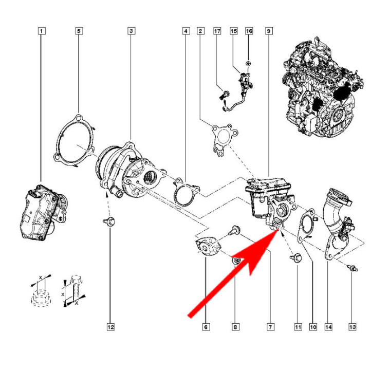 PLAQUE SUPPRESSION EGR 1.5 DCI