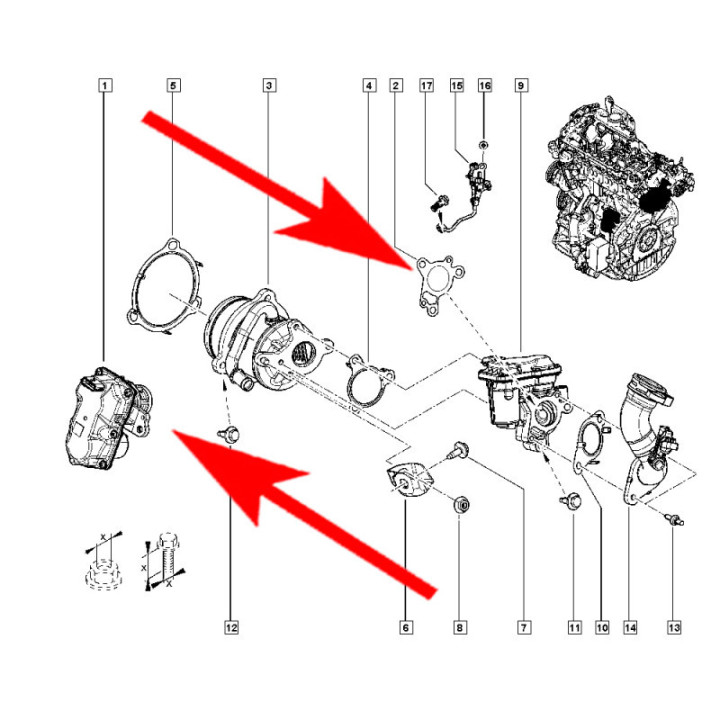 KIT SUPPRESSION EGR MERCEDES NISSAN OPEL RENAULT 1.6DCI