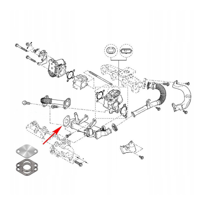 PLAQUE DE VANNE EGR POUR RENAULT NISSAN OPEL 2.0 2.3 cdti