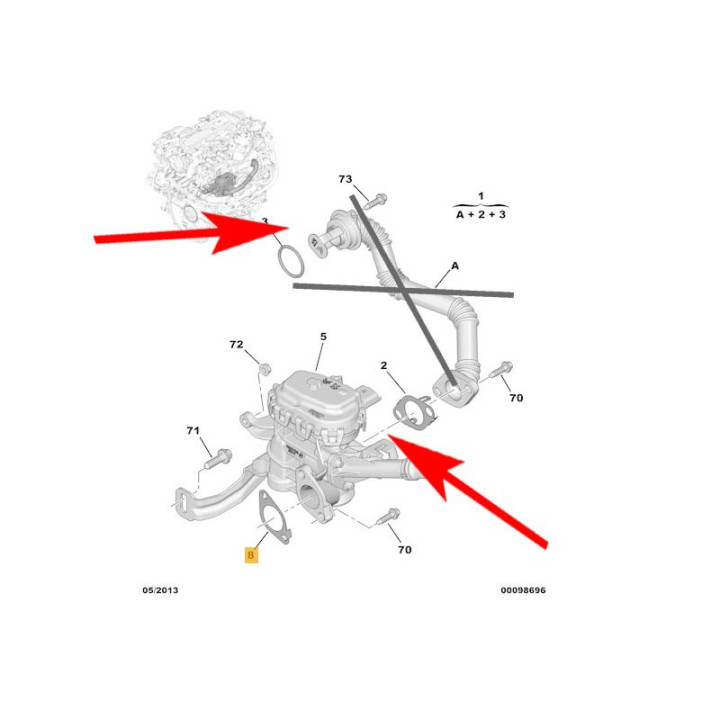 KIT EGR CITROEN PEUGEOT JUMPY BOXER 2.2 HDI