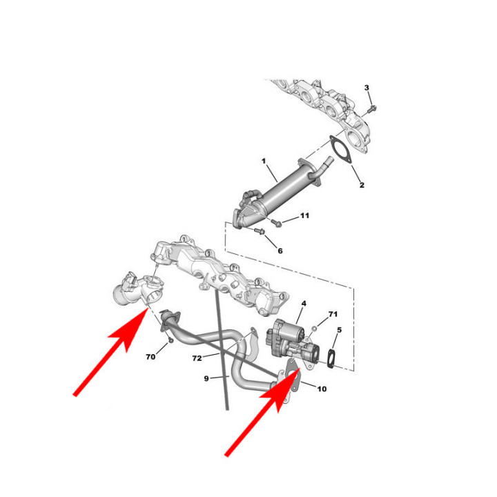 Suppression EGR 2.2 HDI Peugeot Citroën DW12 kit complet