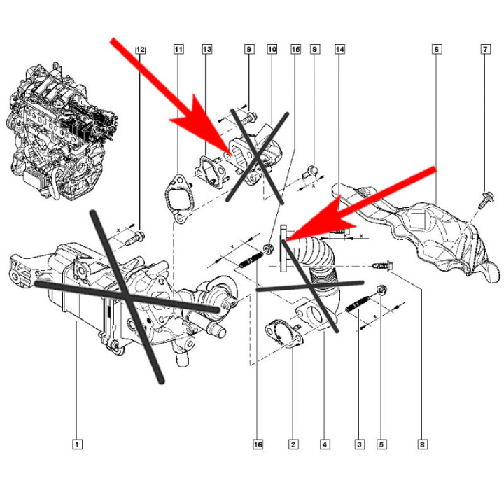 Suppression EGR 1.6 dCi CDTi R9M – Renault Opel Fiat Nissan 120 125 145 160