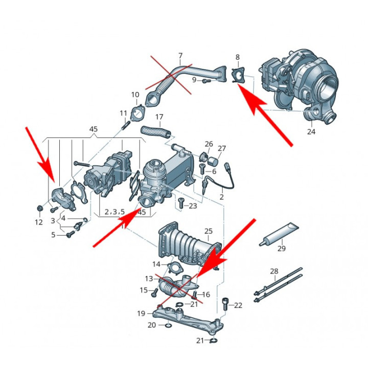 Suppression EGR 3.0 TDI V6 Audi VW – kit EGR delete