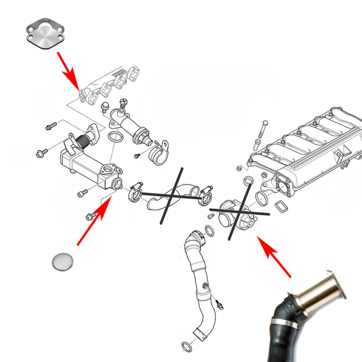 SUPPRESSION EGR BMW E46 E60 E61 E65 X5 E53 M57N