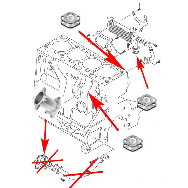 Kit suppression EGR VW Amarok Crafter 2.0 3.0 TDI – Bypass inox