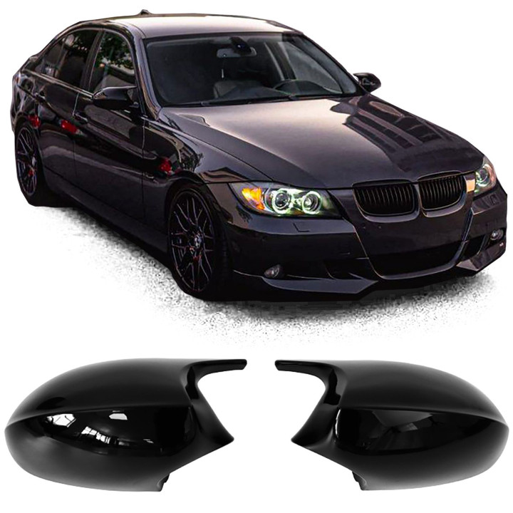 2 COQUES DE RETROVISEURS NOIR BMW E90 2005-2008