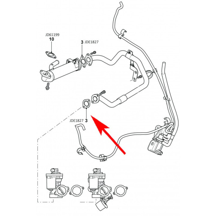Kit Suppression EGR Jaguar Land Rover JDE7435 JDE7436