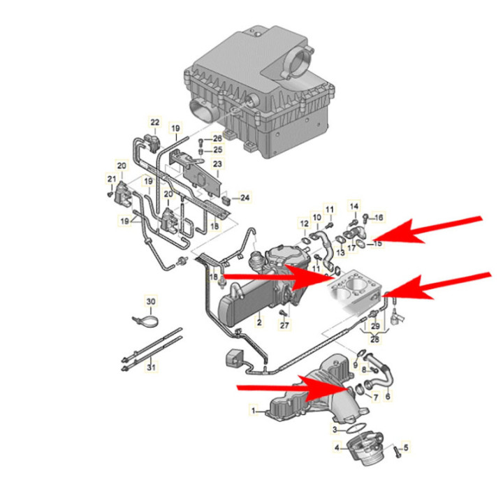 Kit Suppression EGR Audi Q5 Amarok 2.0 TDI 03K131547C 03L131547P