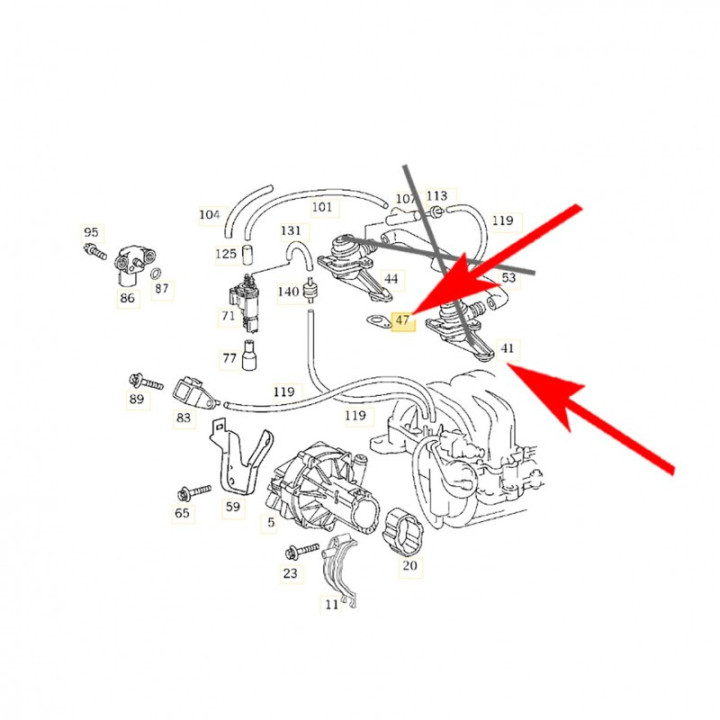 Kit Suppression EGR Mercedes M112 M113 A1121412180 A1121420280