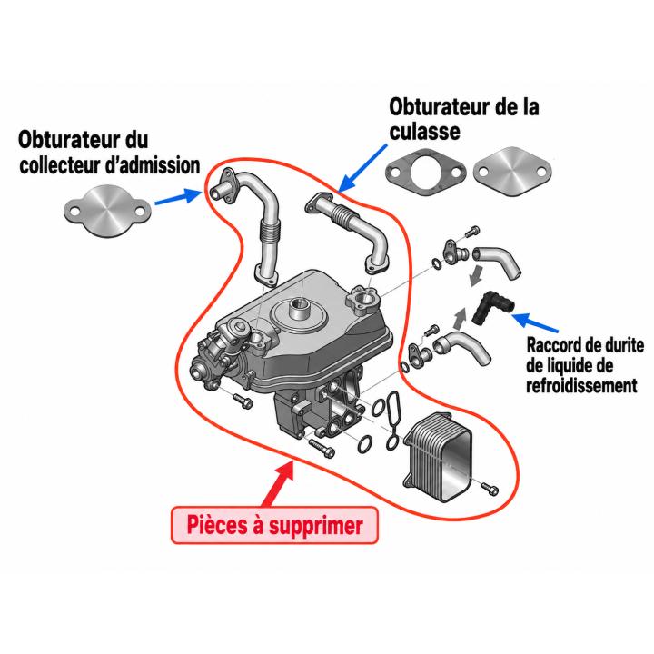 Kit Suppression EGR VW T5 2.0 BiTDI CFCA 180 CV