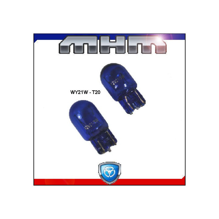 Ampoules T20 WY21W bleutées éclairage blanc
