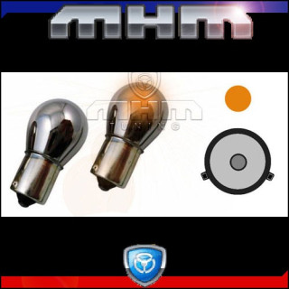 Ampoules orange chrome BAU15S culot décalé