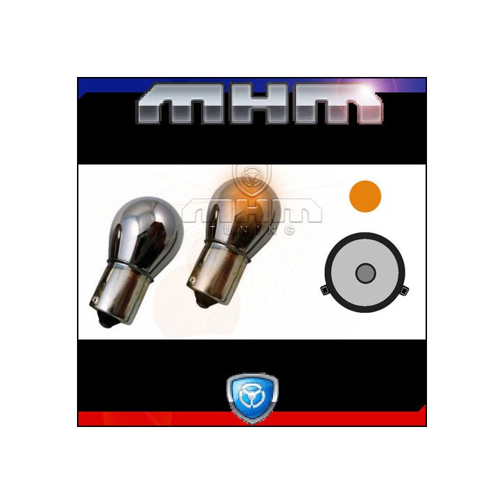 Ampoules orange chrome BAU15S culot décalé