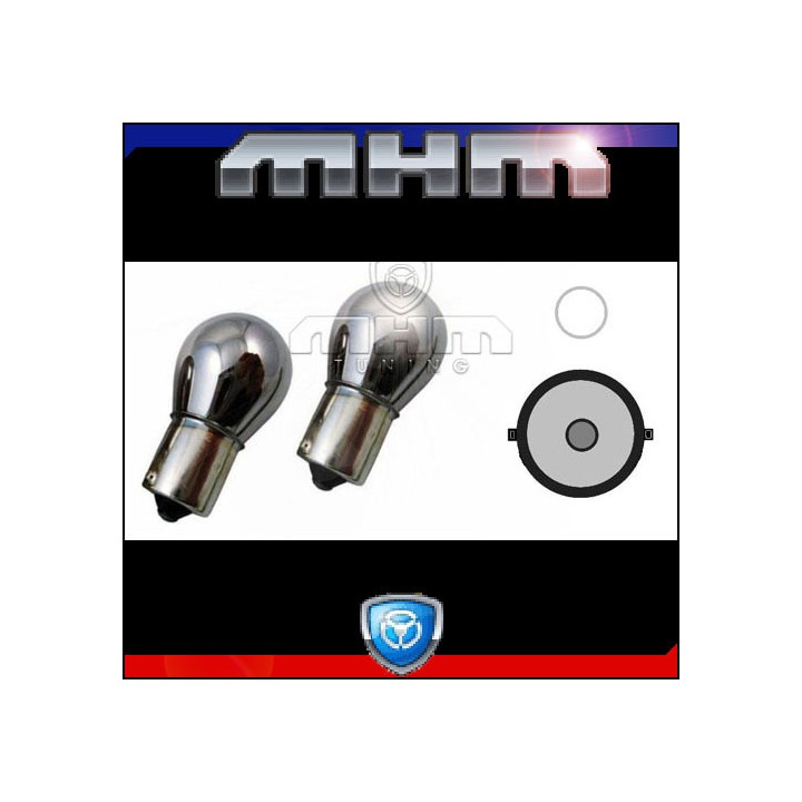 Ampoules blanche chrome BA15S culot droit