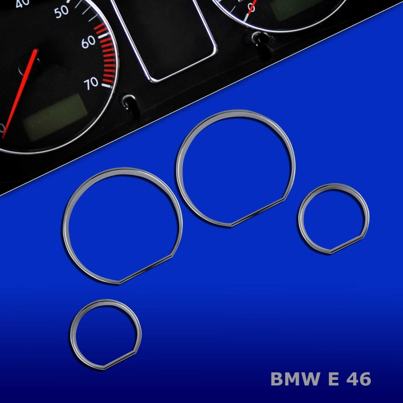 CERCLAGES ENTOURAGE COMPTEUR CHROME BMW E46