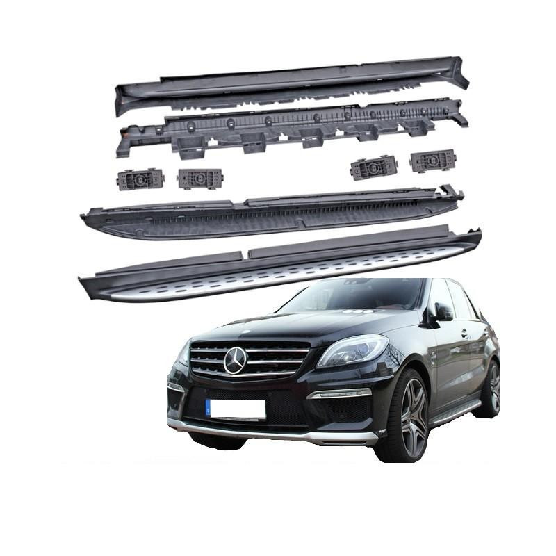 Marchepieds Latéraux Pour Mercedes Classe M W166 (2011-2019) - 2 Pièces En Aluminium, Antidérapants, Fixation Facile