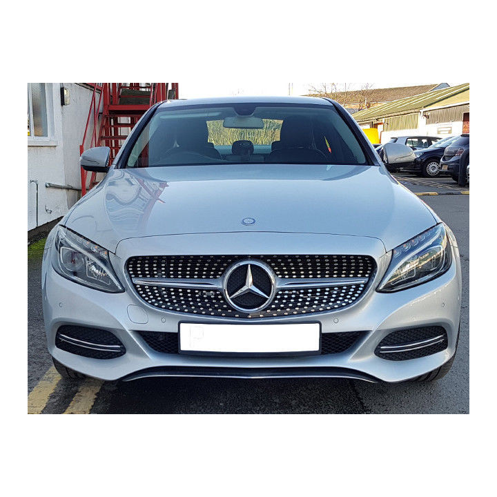 CALANDRE DIAMANT GRISE+CHROME MERCEDES W205 2014+