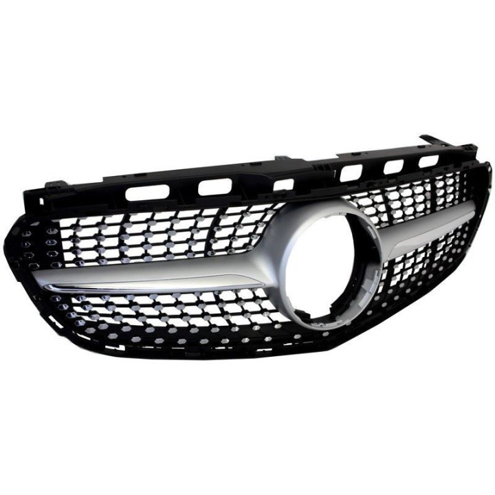 CALANDRE DIAMANT GRISE+CHROME MERCEDES W212 2014-2016