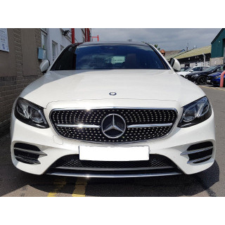 CALANDRE DIAMANT NOIRE+CHROME MERCEDES W213 2016+ AVEC CAMERA