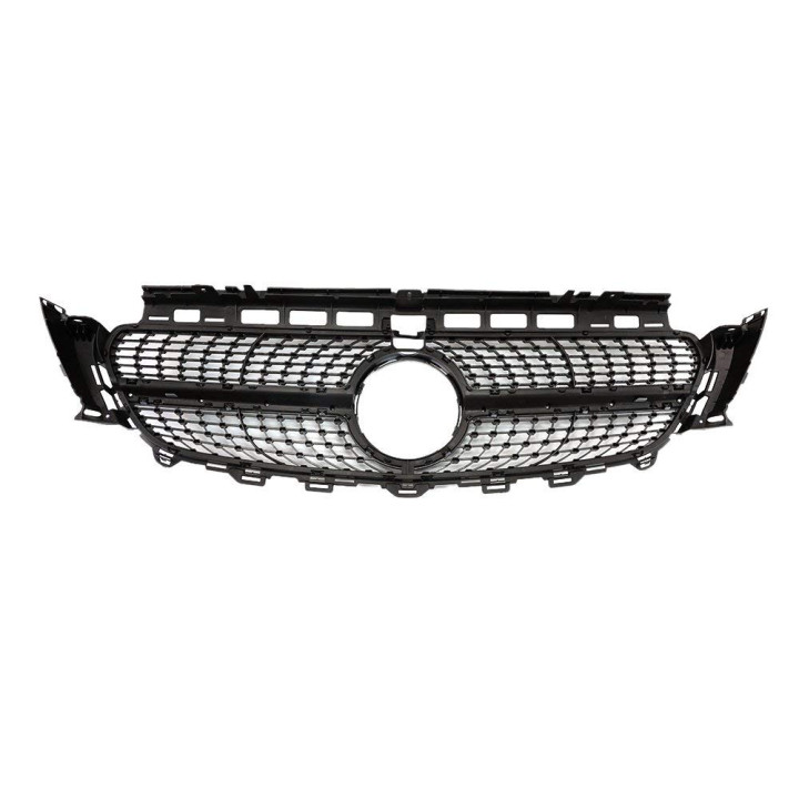 CALANDRE DIAMANT NOIRE+CHROME MERCEDES W213 2016+ AVEC CAMERA