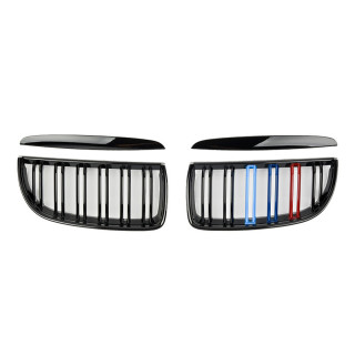 CALANDRE NOIRE BRILLANTE DOUBLE BARRE BMW SERIE 3 E90 E91 2005-2008