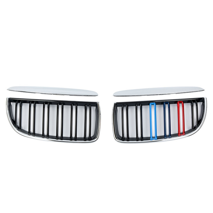 CALANDRE NOIRE + CHROME DOUBLE BARRE BMW SERIE 3 E90 E91 2005-2008