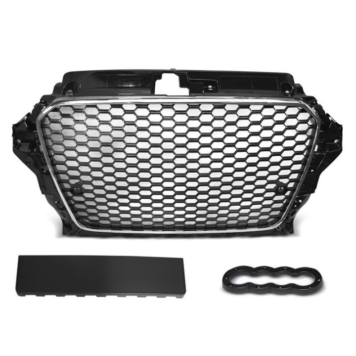 CALANDRE NOIRE TYPE RS3 AUDI A3 8V 2012+ + PDC