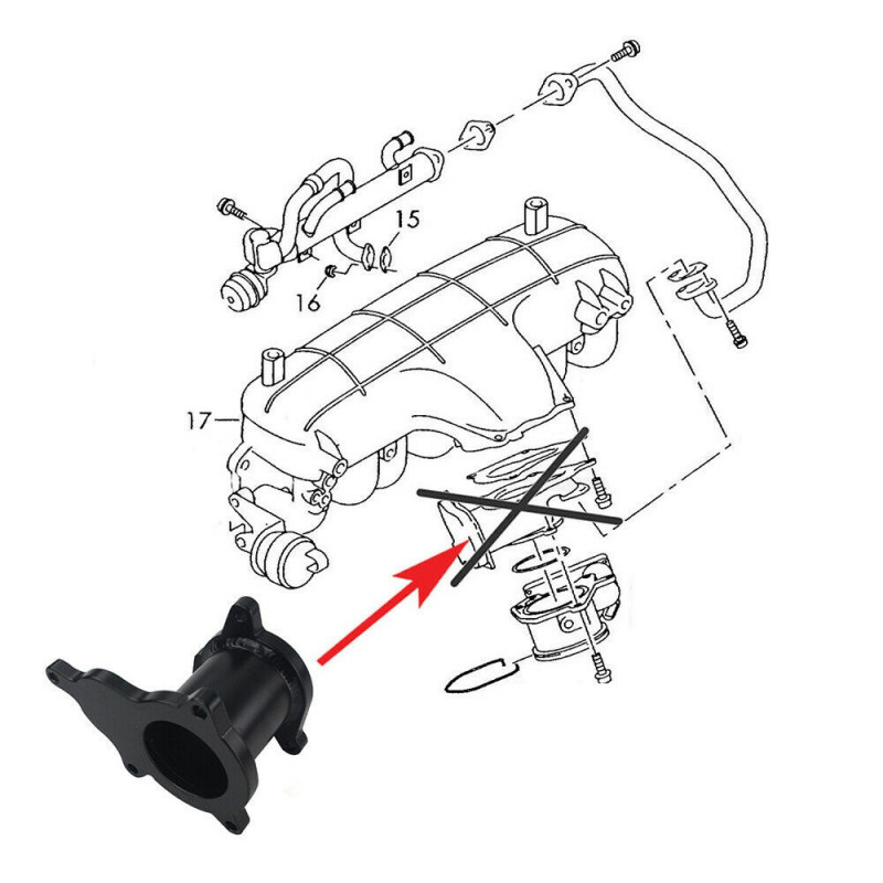Kit De Suppression Vanne EGR Pour VW Bus T4 2.5 TDI 75kW (102ch) - Référence ADITECH AT-FL-98