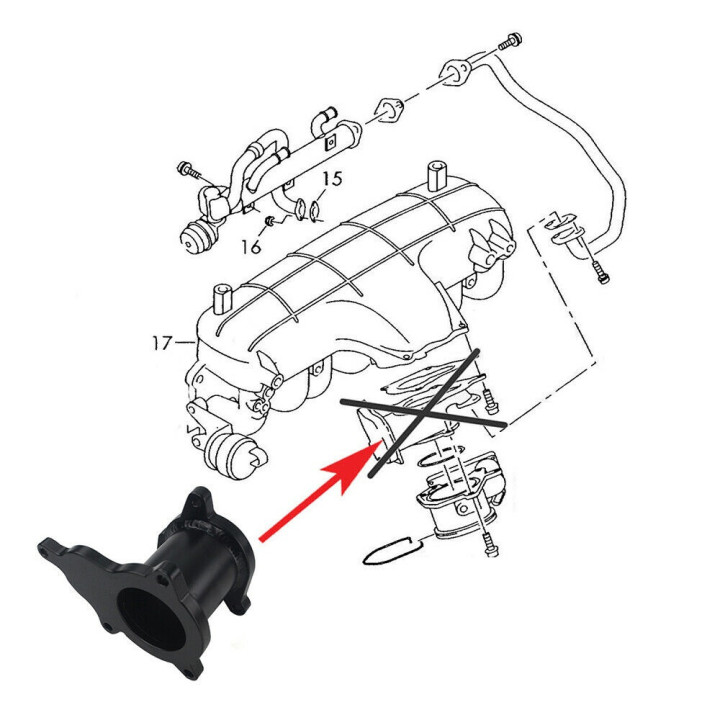KIT SUPPRESSION VANNE EGR VAG 1.9 + 2.0 TDI 