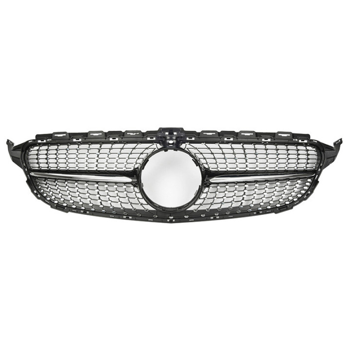 CALANDRE DIAMANT NOIRE+CHROME MERCEDES W205 AVEC CAMERA