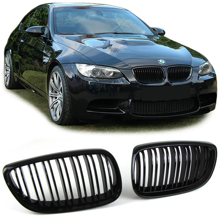 CALANDRE NOIRE BRILLANTE DOUBLE BARRE BMW E92 E93
