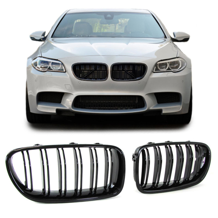 CALANDRE NOIRE BRILLANTE DOUBLE BARRE BMW SERIE 5 F10 F11
